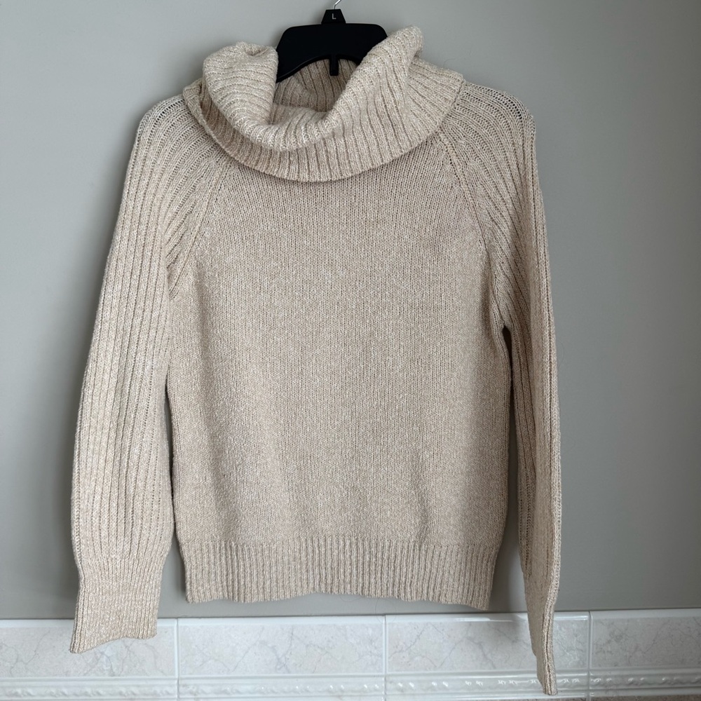 Nine West Cozy Cream Turtleneck Knit Sweater